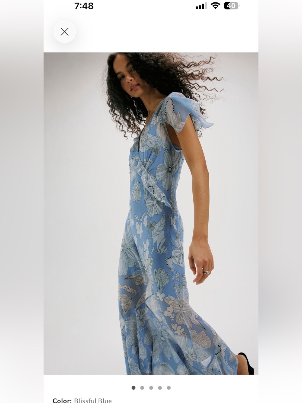 Blissful Blue Floral Maxi Dress
